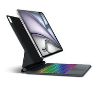 WINCHKING Clavier pour iPad Air 11 M2 2024 - Magic Keyboard pour iPad Air 11 M2 2024, Trackpad Multi-Touch,AZERTY Rétroéclairage 7 Couleurs