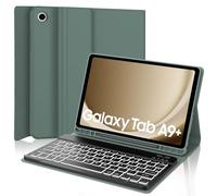 WINCHKING Clavier pour Samsung Galaxy Tab A9 Plus 11", coque avec clavier Galaxy Tab A9+, italien Bluetooth rétro-éclairé amovible Keyboard pour Samsung A9 Plus Tablet 2023 11 pouces, vert foncé