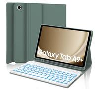 WINCHKING Clavier pour Samsung Galaxy Tab A9 Plus 11", coque avec clavier Galaxy Tab A9+, italien Bluetooth rétro-éclairé amovible Keyboard pour Samsung A9 Plus Tablet 2023 11 pouces, vert foncé