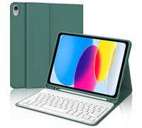 WINCHKING Coque Clavier pour iPad 2022 10ème Gén 10.9 Pouces e iPad 2025 A16 11ème Gén 11 Pouces, Housse Claviers sans Fil Bluetooth DéTachable (sans Rétroéclairage), AZERTY Français, Vert