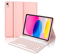 WINCHKING Coque Clavier pour iPad 2022 10ème Gén 10.9 Pouces e iPad 2025 A16 11ème Gén 11 Pouces, Housse Claviers sans Fil Bluetooth DéTachable (Rétroéclairage), AZERTY Français, Or Rose