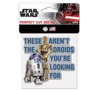 WinCraft Décalcomanie de couleur parfaitement découpée 10,2 x 10,2 cm Trilogie originale Star Wars EP4 C3PO-R2D2