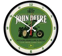 WinCraft John Deere Clock Round Nothing Runs Like A Deere Tractor