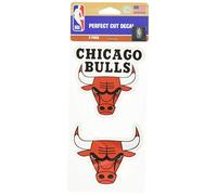 WinCraft NBA Chicago Bulls Lot de 2 autocollants Noir 10,2 x 10,2 cm