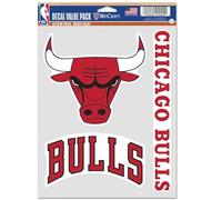WinCraft NBA Chicago Bulls Lot de 3 autocollants multi-usages pour éventail Couleurs de l'équipe Taille unique