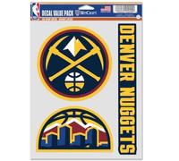 Wincraft NBA Denver Nuggets Lot de 3 autocollants multi-usage pour éventail Couleurs de l'équipe Taille unique