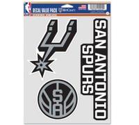 Wincraft NBA San Antonio Spurs Lot de 3 autocollants multi-usage pour fan Couleurs de l'équipe Taille unique