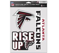 Wincraft NFL Atlanta Falcons Lot de 3 autocollants multi-usage pour fan Couleurs de l'équipe Taille unique