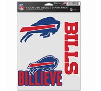 Wincraft NFL Buffalo Bills Lot de 3 autocollants multi-usage pour fan Couleurs de l'équipe Taille unique