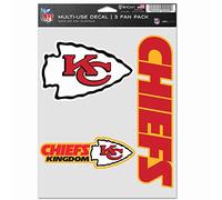 Wincraft NFL Lot de 3 Autocollants 20x15cm - Kansas City Chiefs