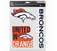 Wincraft NFL Lot de 3 Autocollants 20x15cm - Denver Broncos