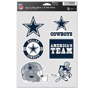 Wincraft NFL Lot de 6 Autocollants 19x14cm Dallas Cowboys