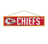 WinCraft Panneau des Chiefs de la NFL Kansas City - Motif Wood Avenue - Couleur de l'équipe - 10,2 x 43,2 cm