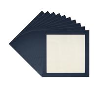 WINCUR Lot de 10 tapis de cadre photo en carton mat sans acide avec découpe biseautée blanche, parfaits pour les photos de famille, l'aquarelle, les œuvres d'art et les impressions (bleu marine, 33 x