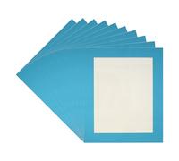 WINCUR Lot de 10 tapis de cadre photo en carton mat sans acide avec découpe biseautée blanche, parfaits pour les photos de famille, l'aquarelle, les œuvres d'art et les impressions (bleu 25,4 x 20,3