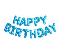 WINCUR - Lot de 2 ballons « Happy Birthday », lettres en film d'aluminium gonflables et réutilisables, 40,6 cm (étoile bleue)
