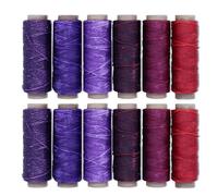 WINCUR - Lot de 2 bobines de fil ciré rond de couleurs classiques avec revêtement en polyester ciré pour couture du cuir, réparation de tissus d'ameublement - 48,6 m de long