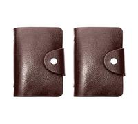 WINCUR Lot de 2 porte-cartes de crédit, en cuir souple pour homme et femme, étui portefeuille pour cartes d'identité, banque, visite avec 24 emplacements pour cartes, poche fine pour éviter les pertes