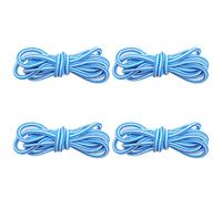 WINCUR Lot de 4 paires de lacets ronds en polyester rayé pour bottes et bottes de travail 0,5 cm de large, blanc/bleu, 90cm/35"