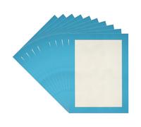 WINCUR Lot de 4 tapis de cadre photo en carton mat sans acide avec découpe biseautée blanche, parfaits pour les photos de famille, l'aquarelle, les œuvres d'art et les impressions (bleu 53 x 38 cm)
