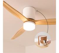 CREATE Ventilateur de plafond WIND CALM CONCRETE 40W Ø132 cm 100 % bois Silencieux Télécommande