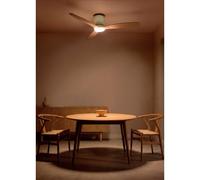 WIND CALM CUSTOM RATTAN - Ventilateur De Plafond 40W Silencieux Ø132 Cm Avec Éclairage LED Dans Le Corps Et La Lampe Télécommande