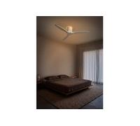 WIND CALM CUSTOM RATTAN - Ventilateur de plafond 40W silencieux Ø132 cm avec éclairage LED dans le corps et la lampe -
