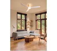 WIND CALM CUSTOM RATTAN - Ventilateur De Plafond 40W Silencieux Ø132 Cm Avec Éclairage LED Dans Le Corps Et La Lampe Télécommande