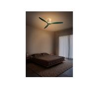 CREATE / WIND CALM CUSTOM RATTAN/Ventilateur de plafond en rotin clair avec pales en bois naturel de couleur sage vert et télécommande / 40W, Silencieux, Ø132 cm, 6 vitesses