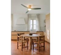 WIND CALM CUSTOM RATTAN - Ventilateur De Plafond 40W Silencieux Ø132 Cm Avec Éclairage LED Dans Le Corps Et La Lampe Télécommande