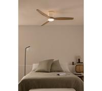 WIND CALM CUSTOM RATTAN - Ventilateur De Plafond 40W Silencieux Ø132 Cm Avec Éclairage LED Dans Le Corps Et La Lampe Télécommande