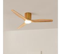 WIND CALM CUSTOM WOVEN - Ventilateur De Plafond Silencieux 40W Ø132 Cm En Bois 100 % Avec Lumière LED Télécommande