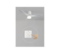 WIND CALM LINE M - Ventilateur de plafond 40W silencieux Ø132 cm 100% bois avec eclaraige avec contrôleur mural