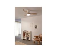 WIND CALM LINE M - Ventilateur de plafond 40W silencieux Ø132 cm 100% bois avec eclaraige sans wifi Blanc G