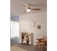 WIND CALM LINE M - Ventilateur de plafond 40W silencieux Ø132 cm 100% bois avec eclaraige sans wifi Blanc G