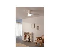 CREATE / WINDCALM LINE/Ventilateur de plafond blanc avec lumière avec télécommande, lignes verticales / 40W, Ø132 cm, 6 vitesses, 3 températures de lumière, minuterie, fonction été-hiver