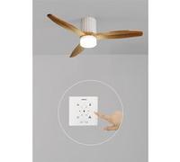 WIND CALM LINE - Ventilateur de plafond 40W silencieux Ø132 cm 100% bois Blanc