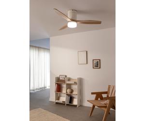 WIND CALM LINE - Ventilateur De Plafond 40W Silencieux Ø132 Cm 100% Bois Télécommande