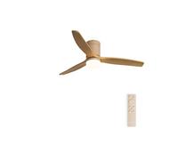 CREATE / WINDCALM M/Ventilateur de plafond ABS avec lumière sable, pales effet bois clair et télécommande / 40W, Silencieux, Ø132 cm, 6 vitesses, 3 températures de lumière, fonction été-hiver