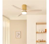 WIND CALM M - Ventilateur de plafond silencieux 40W avec pales techniques en ABS Ø132cm avec eclaraige sans wifi Blanc G