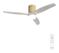 WIND CALM M - Ventilateur de plafond silencieux 40W avec pales techniques en ABS Ø132cm avec eclaraige sans wifi Blanc G