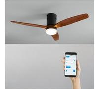 WIND CALM NATURAL WOOD - Ventilateur de plafond 40W silencieux 100% bois - Bois sombre G