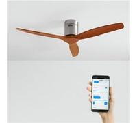 WIND CALM NATURAL WOOD - Ventilateur de plafond 40W silencieux 100% bois - Bois sombre G