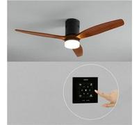 WIND CALM NATURAL WOOD - Ventilateur de plafond 40W silencieux 100% bois - Bois sombre G