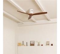 CREATE / WINDCALM NATURAL WOOD M/Ventilateur de plafond blanc pales bois foncé avec télécommande / 40W, Minuterie, Ø132 cm, silencieux, 6 vitesses, fonction été-hiver