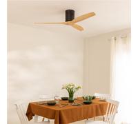 WIND CALM NATURAL WOOD - Ventilateur De Plafond 40W Silencieux 100% Bois Sans Lumière