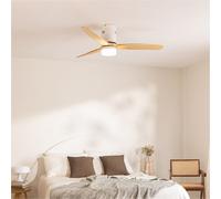 WIND CALM NATURAL WOOD - Ventilateur De Plafond 40W Silencieux 100% Bois Télécommande