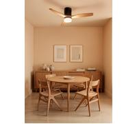 WIND CALM NATURAL WOOD - Ventilateur De Plafond 40W Silencieux 100% Bois Télécommande