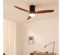 CREATE / WINDCALM NATURAL WOOD M/Ventilateur de plafond avec lumière noir pales bois foncé avec télécommande / 40W, Minuterie, Ø132 cm, 6 vitesses, 3 températures de lumière, fonction été-hiver