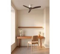 WIND CALM NATURAL WOOD - Ventilateur de plafond silencieux 40 W 100 % bois Ø 112 cm sans éclairage avec commande murale